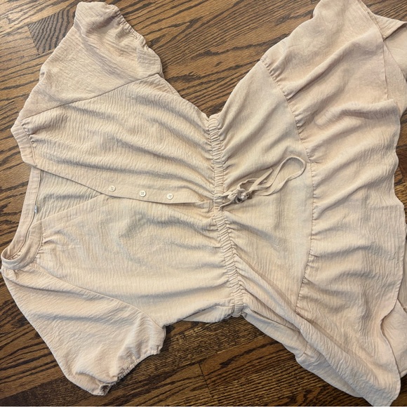 Simplee Apparel Beige Button-Up Romper - Picture 3 of 4